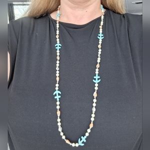 ⚓️ Anchor and shell fun necklace or lanyard 38"